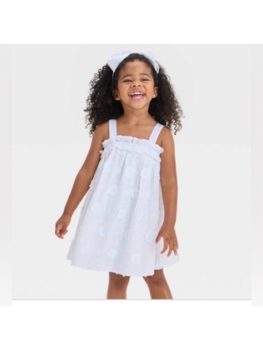 Toddler Girls' Floral Dress - Cat & Jack White 4T